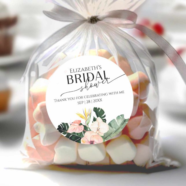 Fête des mariées florale tropicale merci Sticker (Créateur téléchargé)