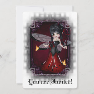 Fête des mariées gothique Invitation Little Devil