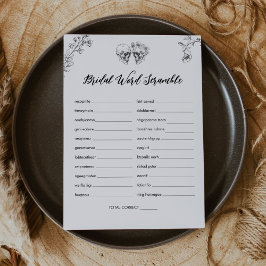 Fête des mariées gothique Word Scramble Carte de j