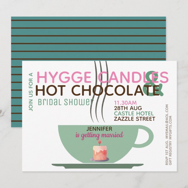 FÊTE DES MARIÉES HYGGE ou TOUTE invitation d'événe (Devant / Derrière)