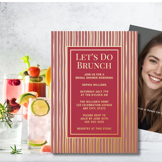 Fête des mariées Invitation Brunch Personnalisé Él (Créateur téléchargé)