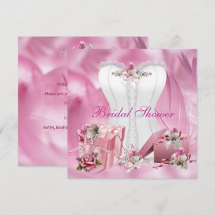 Fête des mariées Invitation Joli blanc rose corse 