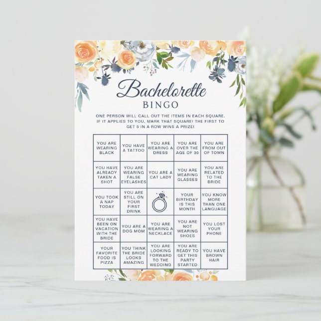 Fête des mariées Jeu Floral Bachelorette Carte Bin (Debout devant)