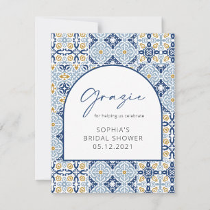 Fête des mariées méditerranéenne Grazie Carte de r