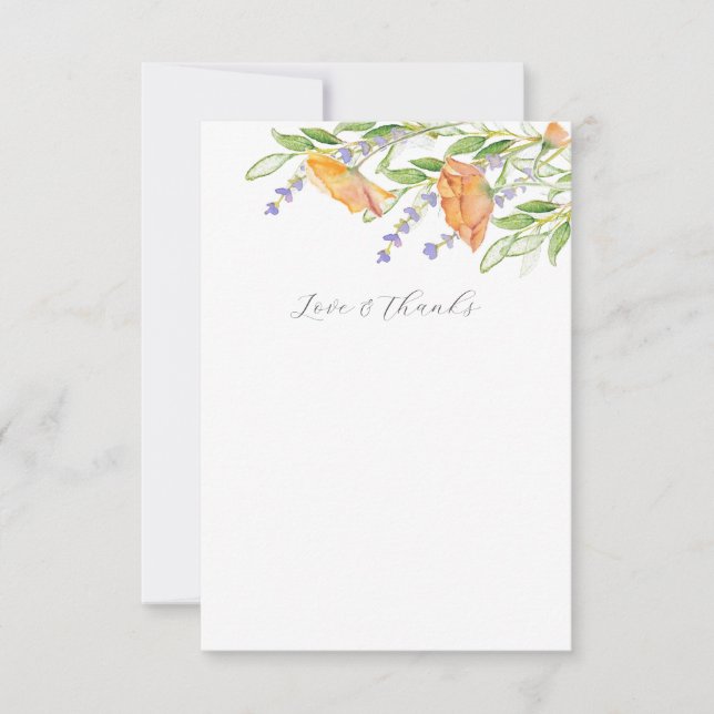 Fête des mariées Merci Cartes Botaniques Florales (Devant)