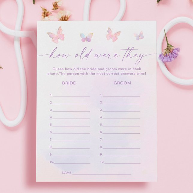 Fête des mariées papillon Guest de l'âge Carte de  (Créateur téléchargé)