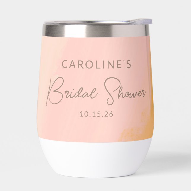 Fête des mariées personnalisée Boho Pink Yellow Sc (Gauche)