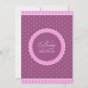 Fête des mariées Polka rose violet plat Invitation