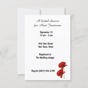 Fête des mariées Poppy Red Invitation