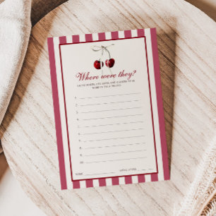 Fête des mariées rayée Cherry Où Étaient-Ils Carte