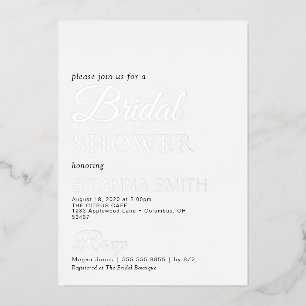 Fête des mariées Real Argent Foil Invitation