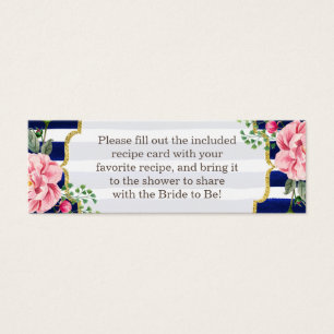 Fête des mariées Recette Carte Poème Floral Navy S