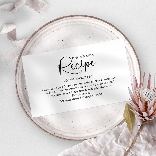 Fête des mariées Recette Demande de carte Insertio (Créateur téléchargé)