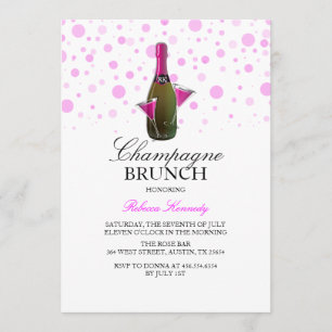 Fête des mariées rose Champagne Brunch Invitation