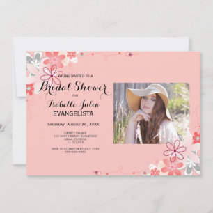 Fête des mariées rose corail avec invitation PHOTO