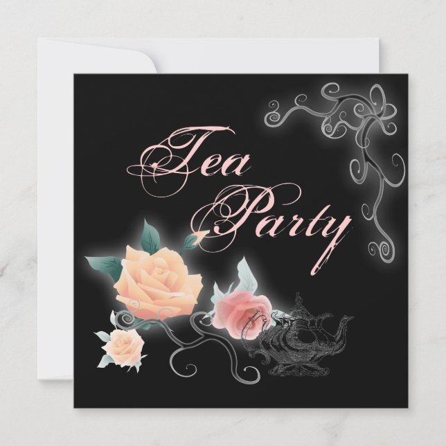 Fête des mariées rose Floral Tea Party Invitation (Devant)