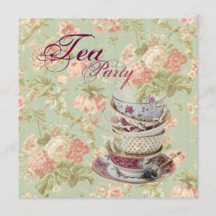 Fête des mariées rose Floral Tea Party Invitation