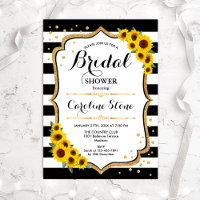 Fête des mariées - Stripes Sunflower Invitation