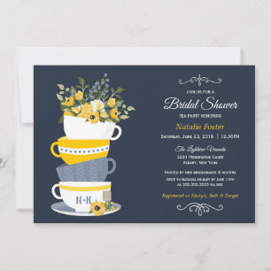 Fête des mariées Tea Party Invitation   Marine et 