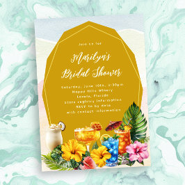Fête des mariées tropicale Cocktails Invitation