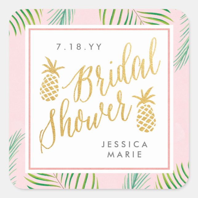 Fête des mariées tropicale Stickers Favonalized Pe (Devant)