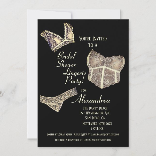 Fête des mariées vintage Lingerie Party Invitation (Devant)