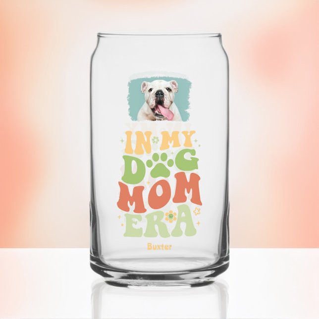 Fête des mères animal de compagnie maman mignonne  (Mother's Day Pet Mom Cute Puppy Photo Can Glass)