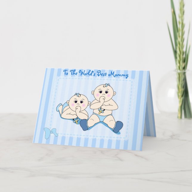 Fête des mères - Carte bébé jumelle (Devant)