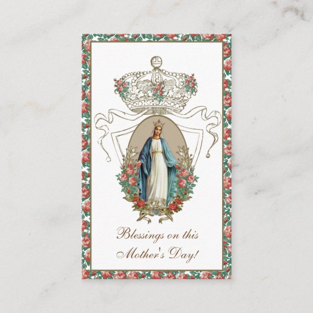 Fête des Mères Catholiques Souvenir Carte Sainte (Devant)