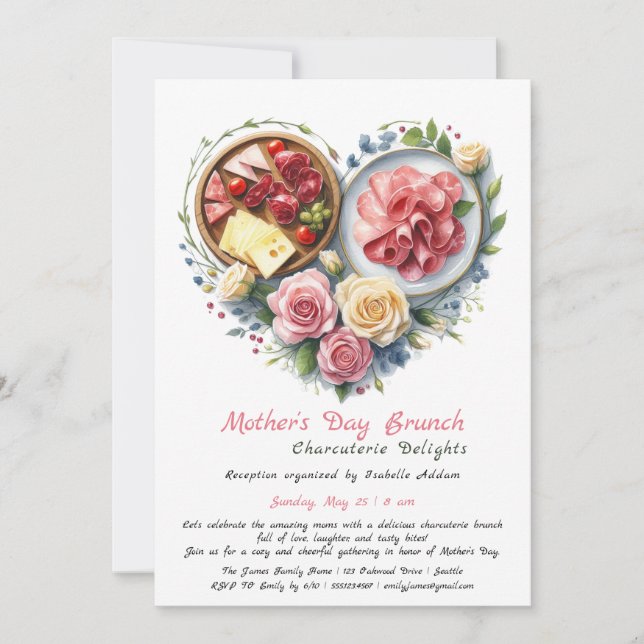 Fête des mères Charcuterie Brunch Invitation (Devant)