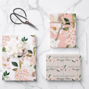 Fête des mères d'Hydrangea enveloppant des feuille