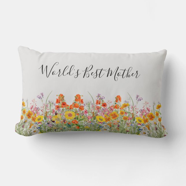 Fête des mères florales Jeter Lumbar Coussin (Recto)