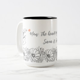 Fête des mères florales personnalisée Mug cadeau