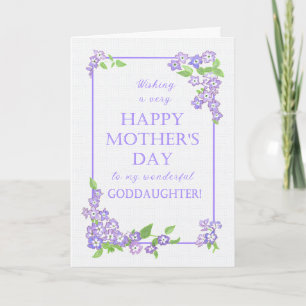 Fête des Mères Godgirl Carte Fleurs Mauve Phlox