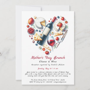 Fête des mères Invitation Brunch au fromage et au 