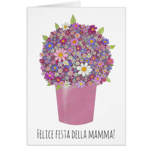 fête des mères italiennes joyeuses Bouquet rose