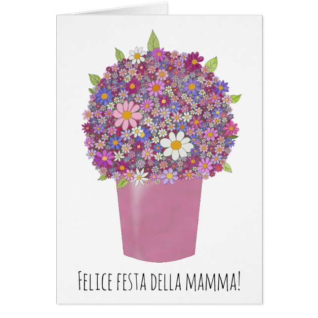 fête des mères italiennes joyeuses Bouquet rose (Devant)