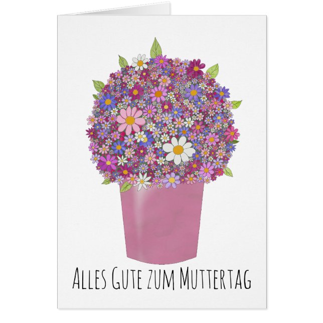 Fête des mères joyeuses en Allemagne Bouquet rose  (Devant)