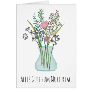 Fête des mères joyeuses en Allemagne Bouquet rose 