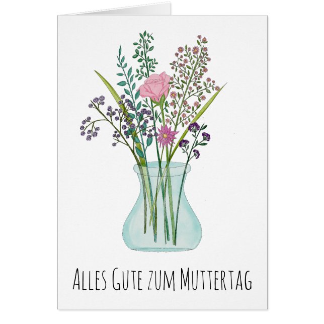 Fête des mères joyeuses en Allemagne Bouquet rose  (Devant)
