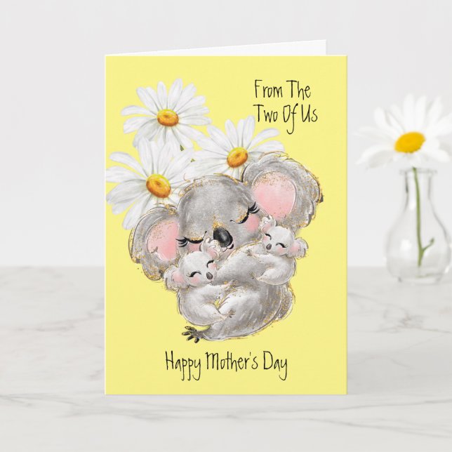 Fête des mères Koalas Carte de voeux (Petite plante)