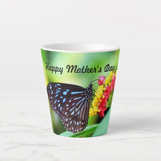 Fête des mères papillons Latte Mug (Devant)