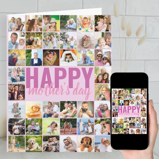 Fête des Mères Photo Collage Grande carte personna (Créateur téléchargé)