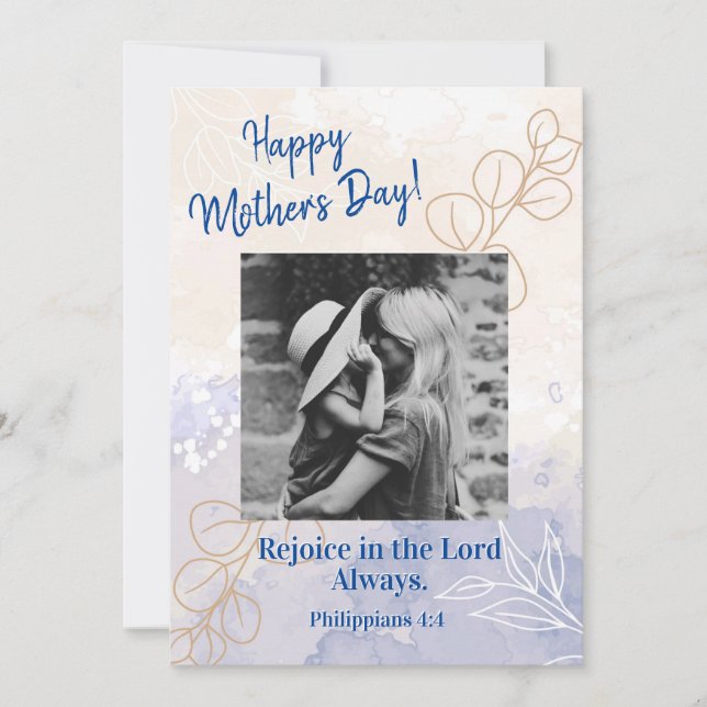 Fête des Mères Photo Rejoice Bible Carte Apparteme (Devant)