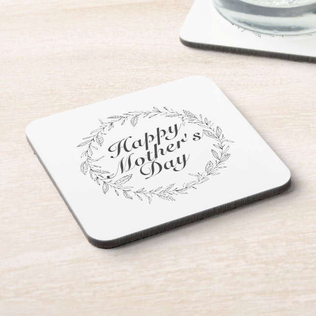 Fête des Mères simple et heureuse Dessous de verre (Côté gauche)