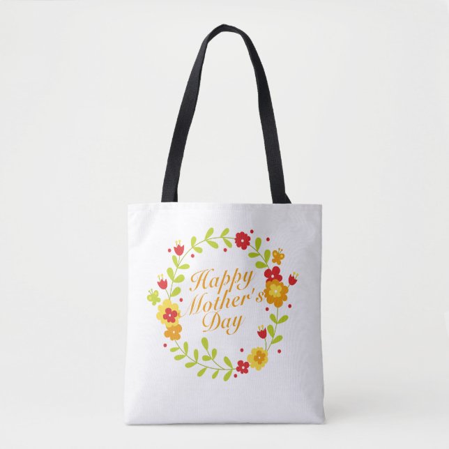 Fête des Mères simple et heureuse Sac fourre-tout  (Devant)