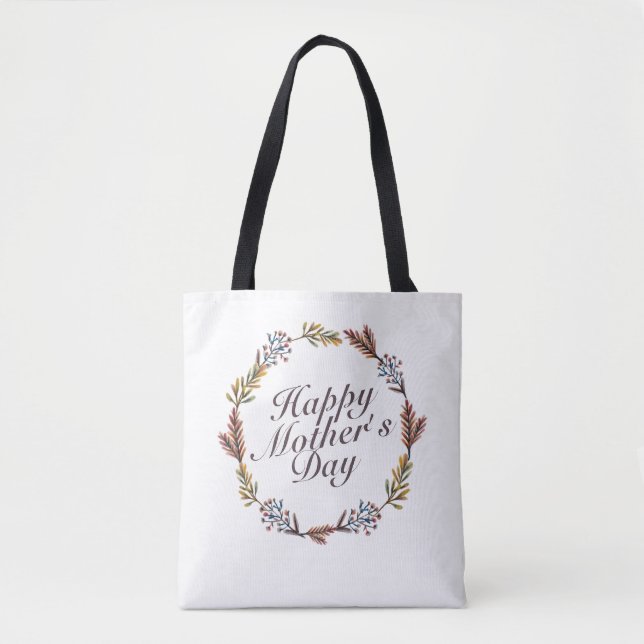 Fête des Mères simple et heureuse Sac fourre-tout  (Devant)