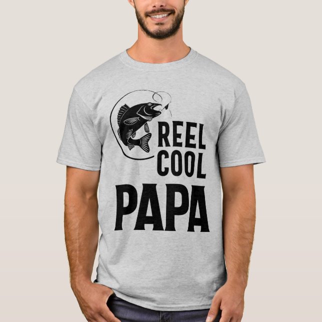 Fête des pères Cadeaux T-shirt Pêche Reel Cool Pap (Devant)