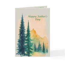 Fête des pères carte nature aquarelle