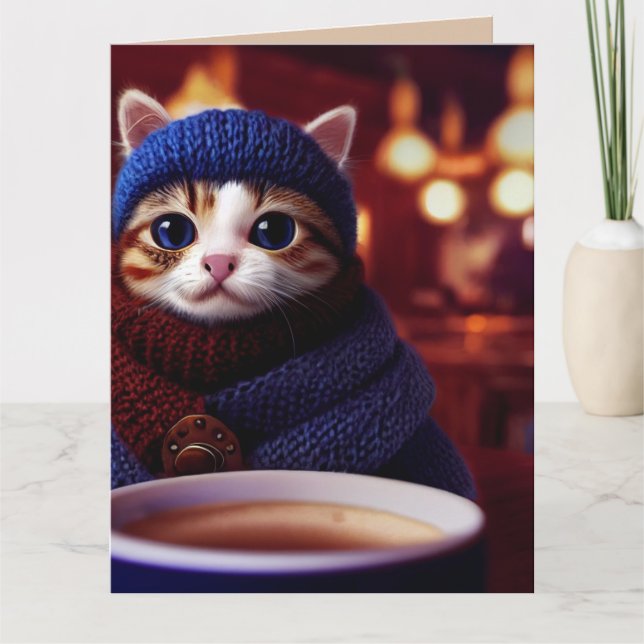 FÊTE DES PÈRES CUTE CAFÉ CAT CARTE DE RÉCUPÉRATION (Devant)
